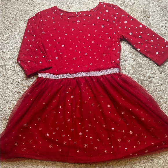 Cat & Jack Other - Cat & Jack Red Dress with White Star Patterns